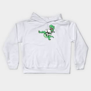 Cartoon TREX doing Hapkido Kids Hoodie